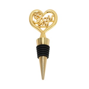 Unique Bargains Bottle Stoppers Zinc Alloy PTR Gold Tone Black 4.13"x1.57"x0.79" 1Pcs - 1 of 3