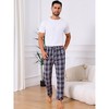INSPIRE CHIC Men's Elastic Waist Drawstring Plaid Pajama Sleep Pants - 2 of 4