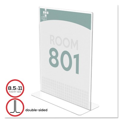 Deflecto Stand-Up Double-Sided Sign Holder Plastic 8 1/2 x 11 Clear 590801