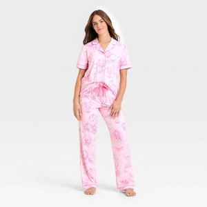 Wicked x Katie Kime Women's Graphic Pajama Set - Pink - 1 of 3