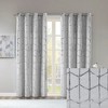 JUJABU Gray Total Blackout Metallic Print Grommet Top Curtain Panel Pair (2 Pcs Window Panels) - 2 of 4
