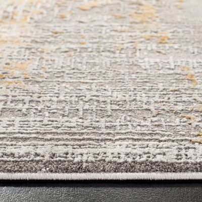Abstract Swirls Grey/Beige Square Synthetic Easy-Care Rug