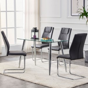 Okak Modern Comfortable Dining Chairs Set of 4, Faux Leather with Thickened Backrest & Anti-Scratch Metal Legs for Kitchen/Office/Bedroom - 1 of 4