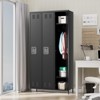Metal Locker with 3 Doors, Ventilated Storage Locker with Lock for Garage, Gym, and Office - 2 of 4