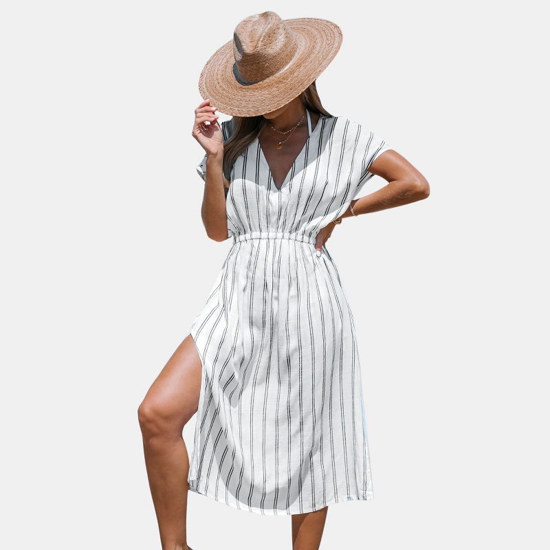 Women's Striped Midi Cover-Up Dress - Cupshe, 1 of 8