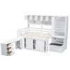 TIRAMISUBEST Twin/Full Size Loft Bed with Under-bed Desk with Drawers and Shelves, Wooden Loft Bedframe with Top Cabinets, Wardrobe and Open Storage - 4 of 4