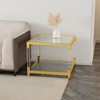 Lirago 21.6"D * 21.6"W * 21.6"H Modern Minimalist Gold Metal Frame Coffee Table with Acrylic Legs-Sleek Transparent Design for Living Room & Office - 4 of 4