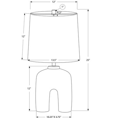 Cream Resin Arc Table Lamp with Beige Linen Shade