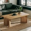 Hommoo 47" Rectangle Coffee Table, Thick-Base Center Tea Table - 4 of 4