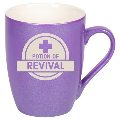 100 North Magic Potion 10 Ounce Passion Purple Metallic Finish, Comfortably Fits Your Hands, New Bone China Coffee Tea Cup Mug, Potion of Revival