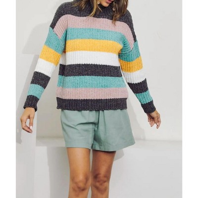 Women's COLORBLOCK PANEL KNIT SWEATER - J.NNA