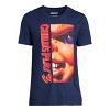 Seven Times Six Child's Play 3 T-Shirt Men's Chucky Close-Up Short Sleeve Tee Blue - 3 of 4
