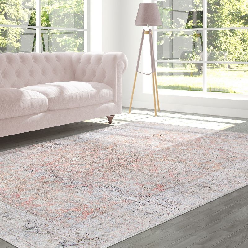 Distressed Farmhouse Geometric Indoor Area Rug or Runner by Blue Nile Mills, 3 of 8