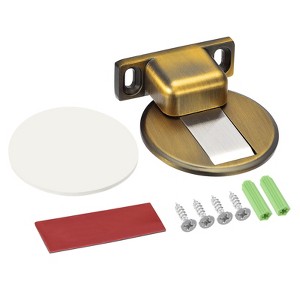 Unique Bargains Zinc Alloy Magnetic Door Stop with Self Adhesive and Screw Mount - 1 of 4