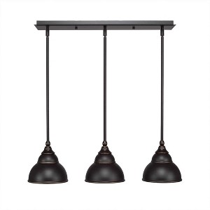 Toltec Lighting Any 3 - Light Chandelier in  Dark Granite with 7" Dark Granite Double Bubble Metal Shade Shade - 1 of 1