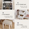 47” Makeup Vanity Desk with Flip Top LED Mirror, 3-Color Lighting, 5 Drawers & Chair, Vanity Table Set for Bedroom - 4 of 4
