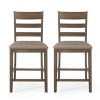 Okak Set of 2 Farmhouse Counter Height Bar Stools for Dining Rooms,High Hollow Back Upholstered Counter Bar Stools Without Arm - 2 of 4