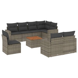 vidaXL Garden Sofa Set Grey and Brown - 1 of 4