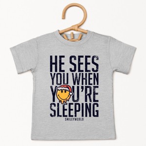 SmileyWorld He Sees You When You're Sleeping - Toddler Short Sleeve Graphic T-Shirt - 1 of 4