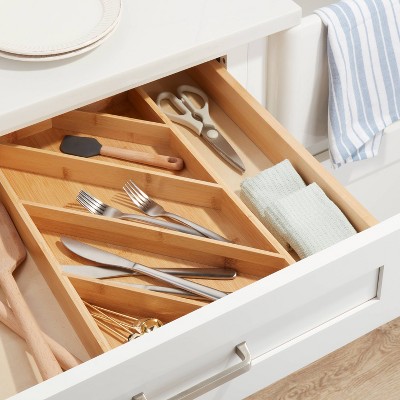 Bamboo 5 Compartment Slanted Tools &#38; Gadget Drawer Organizer Light Yellow - Brightroom&#8482;_2