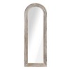 Wooakway Solid Wood Accent Wall Mirror Arched Full Length Mirror Rustic Leaning Mirror for Living Room Bedroom Entryway Charcoal/Weathered White - 3 of 4