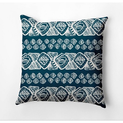 18"x18" Geo Square Throw Pillow Blue - e by design