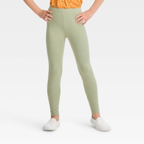 Girls' 'floral' Flare Leggings - Cat & Jack™ Light Green Olive M Slim :  Target