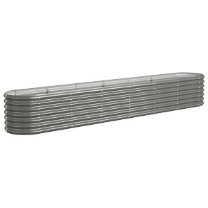 vidaXL Garden Raised Bed Gray Powder-coated Steel Large Durable - 102.4" x 15.7" x 14.2" Gray - 1 of 4