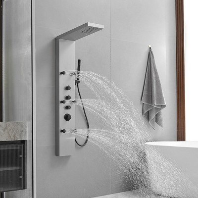 Black Nickel Multi-Function Rainfall Shower Panel System with Body Jets