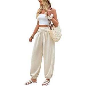 Women's Yoga Joggers Pants Loose Workout Sweatpants Comfy Lounge Pants with Pockets - 1 of 4