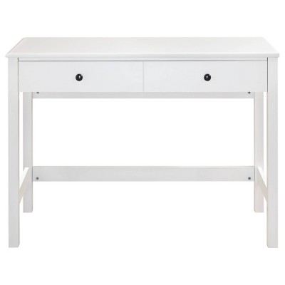 Transitional White Home Office Desk with Storage Drawer
