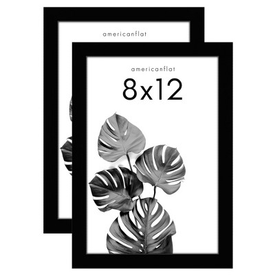 Americanflat Gallery Picture Frame - Wood Molding with Glass Front (2 Pack)