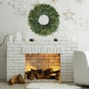 24 Inch Green Faux Norfolk Cedar Winter Wreath with Red Berry Real Pine Christmas Wreath for Front Door Porch Mantel Fireplace Decor - 4 of 4