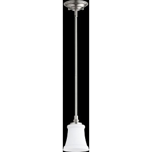 Quorum Lighting Rossington 1-Light Pendant, Satin Nickel, 5 Width, 7 Height, Stem Hanging, Dry Rated - 1 of 1