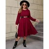 Coolmee Women Plus Size Fall Dresses Crew Neck Long Sleeve Flowy Casual Ribbed Knit Sweater Dress with Belt - 4 of 4