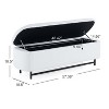 CAVINAS Rectangular Velvet Fabric Storage Ottoman Bench with 1 Pillow,Upholstered Storage Ottoman,Storage Benches for Living Room,Bedroom - 3 of 4