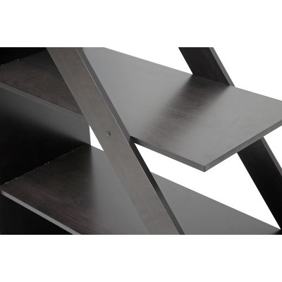 Psinta Dark Brown Modern Ladder Shelving Unit