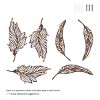 Wall Decor-Set of Two Metal Feather Hanging Wall Art Laser Cut Contemporary Nature Sculpture for Living Room, Bedroom, Kitchen by Lavish Home (Brown) - 4 of 4