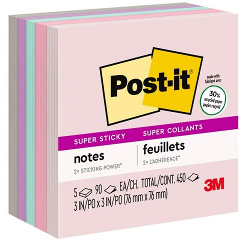 Paper Junkie 12 Pack Transparent Sticky Notes, Self-Stick Pads, 3 Colors,  3x3 In, 600 Sheets