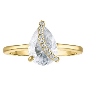 White Lotus 10K Yellow Gold Lab Created Moissanite Ring - 1 of 3