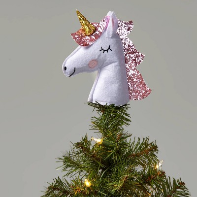 Unlit Mini Treetop Glitter Unicorn Head - Wondershop™