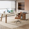 Tribesigns 71-Inch Executive Desk, L-Shaped Computer Desk with 55-Inch Cabinet for Home Office, White - 4 of 4