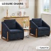 CAVINAS Chenille Upholstery Accent Chair with U-Shaped Frame,Modern Armchair Sofa Chair for Living Room,Accent Leisure Chair with Pillow Back - 4 of 4