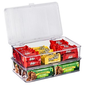 Sorbus Storage Bins For Pantry & Fridge with Hinged Lids - Perfect Cabinet Organizer and Storage for Kitchen - 1 of 4
