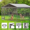 Dog Kennel Outdoor with Waterproof Canopy, Large Dog House with Feeding Doors, Large Dog Kennel Outdoor for Garden Backyard Courtyard - 4 of 4