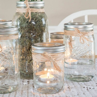 White Palm Wax Tealight Candles with Aluminum Tins, 100-Pack