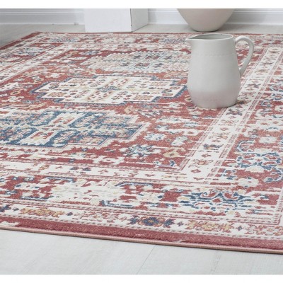 Cardinal Sundara 60" Round Red Synthetic Area Rug