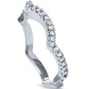 Pompeii3 G/VS 1/2ct Curved Diamond Wedding Ring Guard Band Enhancer 14K White Gold SZ 7 - Size 7 - 2 of 3