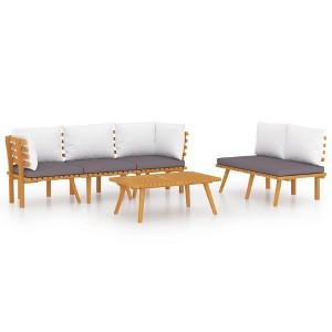 vidaXL Patio Lounge Set Sectional Sofa Set with Cushions Solid Wood Acacia - 1 of 4