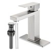 LunaLulink Bathroom Faucet Single Hole, Single Handle Stainless Steel Faucet for Bathroom Sink with Deckplate and Drain Assembly Brushed Nickel - 3 of 4